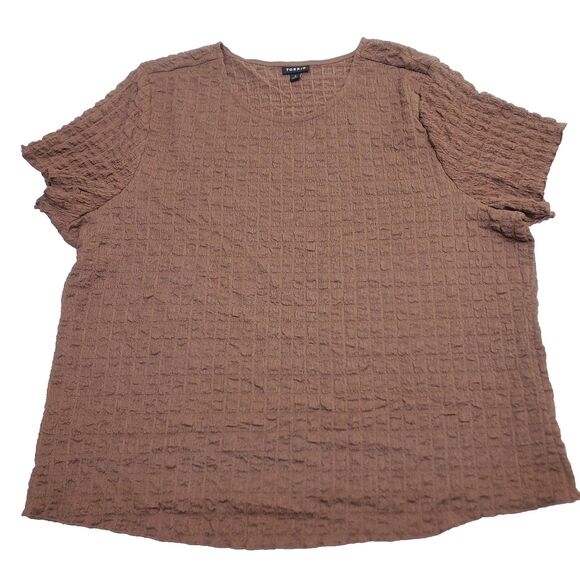 Torrid Brown Women's Short Sleeve Ruffle Sheer Top Size 3 - Picture 1 of 10